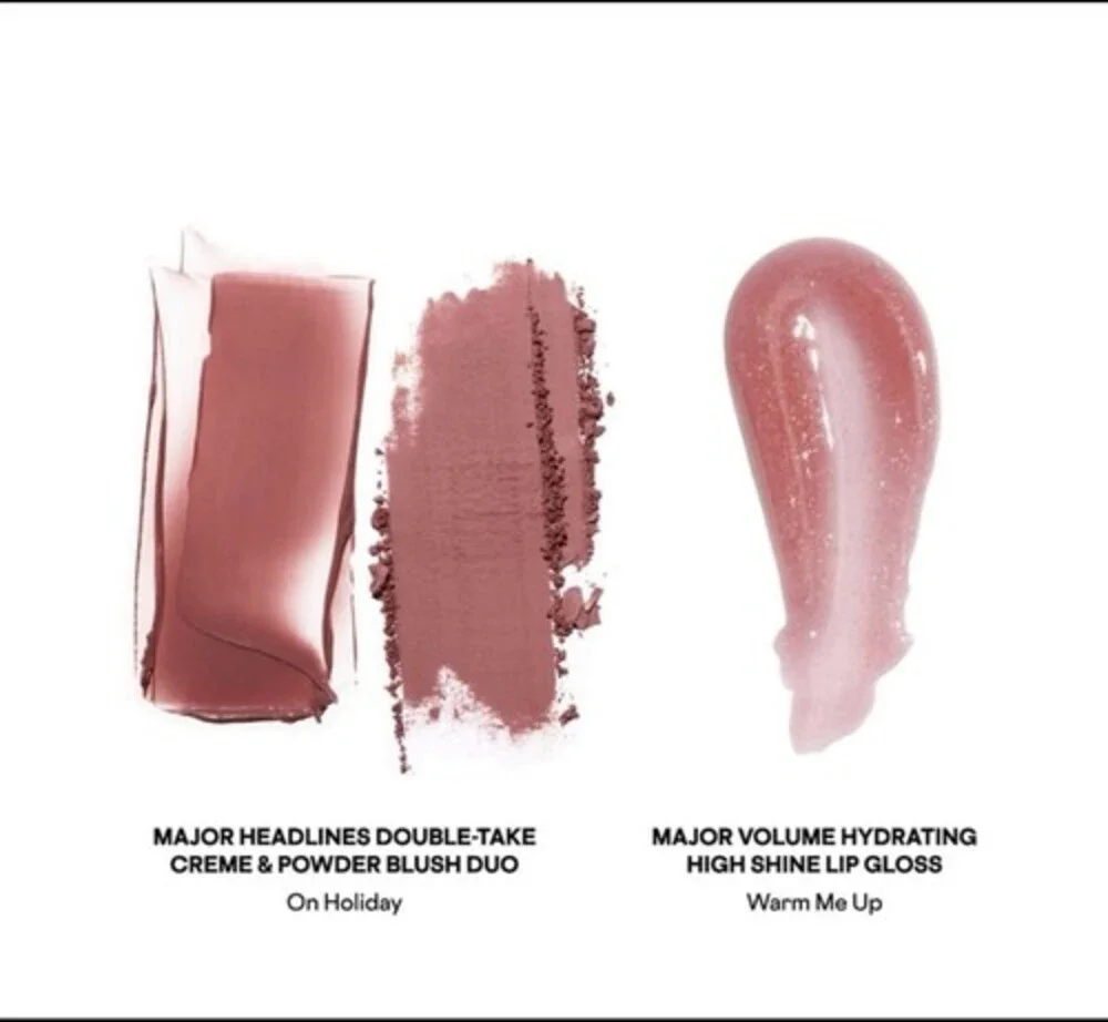 Patrick Ta Holiday Gloss/ Glow Set: Blush Duo & Lip Gloss On Holiday/Warm Me Up